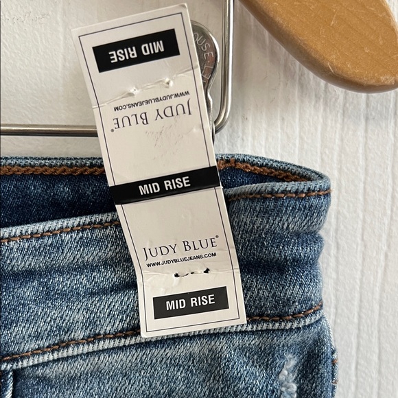 Judy Blue Dark Wash Distressed Jean Shorts - Picture 2 of 6